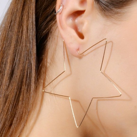 Jewelry - Festive Star Hoop Earrings